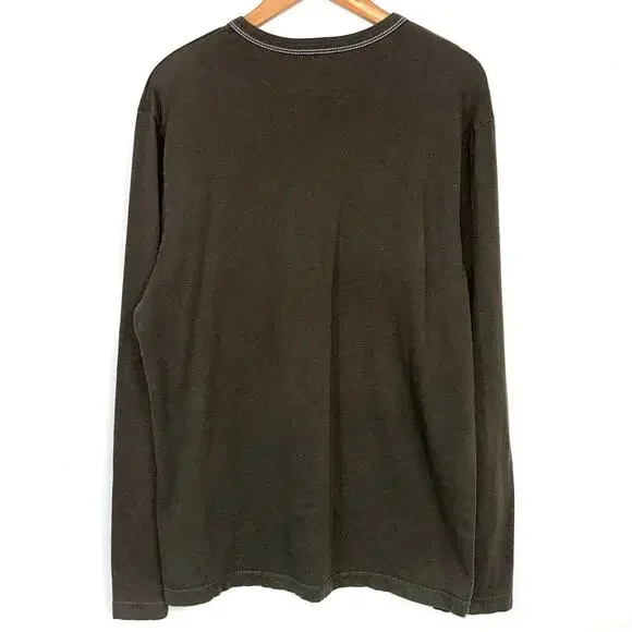 SOLD 💕Standard James Perse Men’s Green Combed Cotton Long Sleeve Crew Neck Shirt - Picture 7 of 10